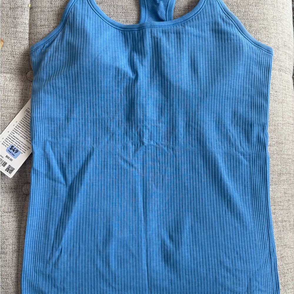 Lululemon Athletica Blue Ribbed Tank Top